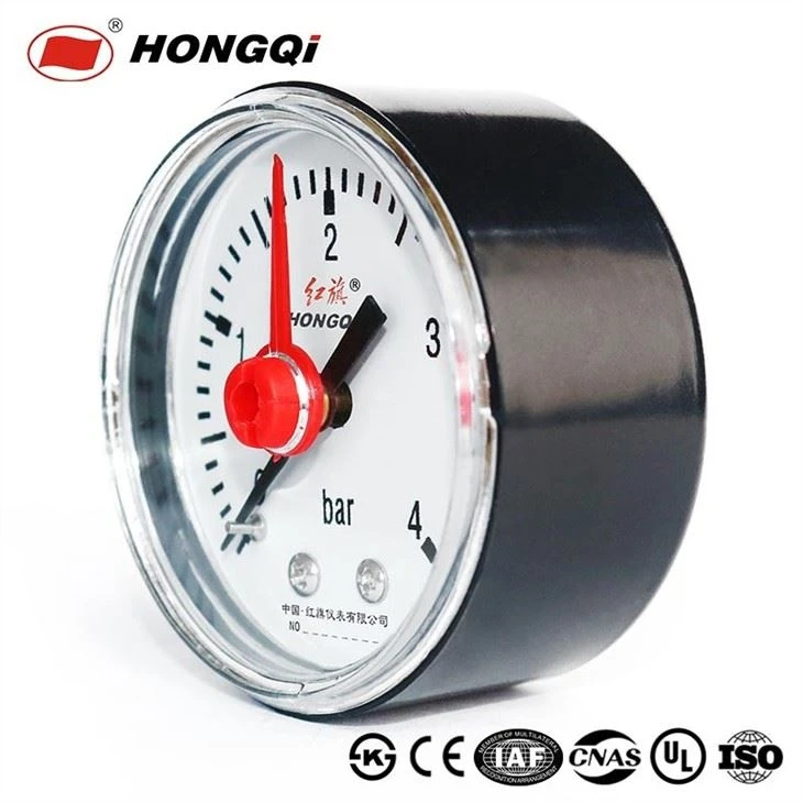 Pressure gauge with bourdon tube with locating pointer